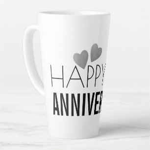 Tasse Latte Joyeux 25 Anniversaire du Mariage d'argent