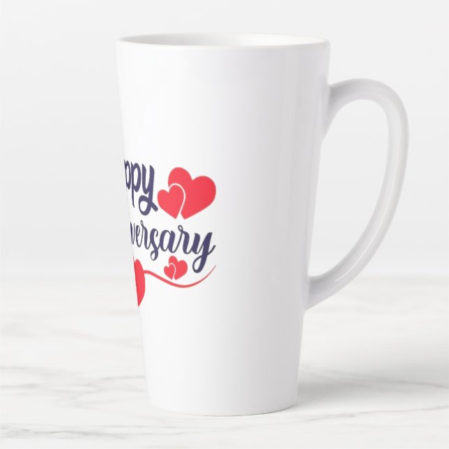 Tasse Latte Joyeux Anniversaire (Droite)