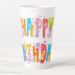 Tasse Latte Joyeux anniversaire Funny Amoureux des chats Anniv