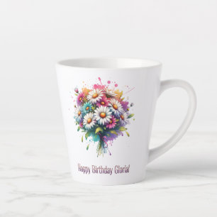 Tasse Latte Joyeux anniversaire Gloria