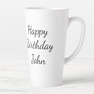 Tasse Latte Joyeux anniversaire John