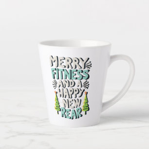Tasse Latte Joyeux Fitness Et Une Bonne Nouvelle Arrière