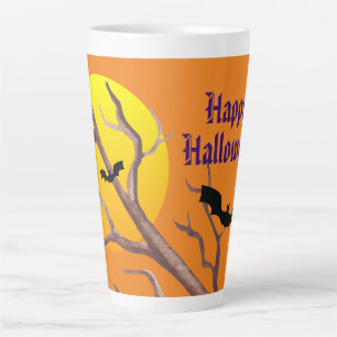 Tasse Latte Joyeux Halloween Chauves-Souris Et La Lune