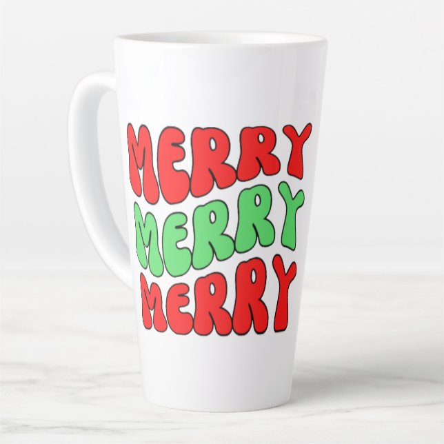 Tasse Latte Joyeux Joyeux Joyeux (Angle gauche)