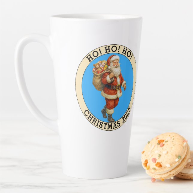 Tasse Latte Joyeux Noël (En situation)
