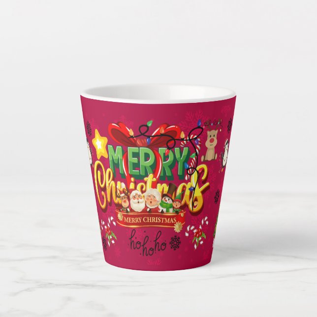 Tasse Latte Joyeux Noël cadeau de fête (Devant)
