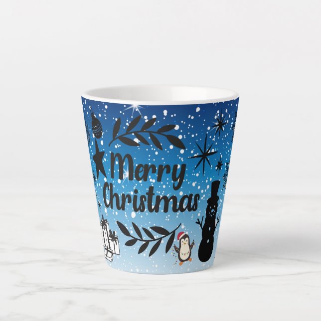 Tasse Latte Joyeux Noël cadeau de fête (Devant)
