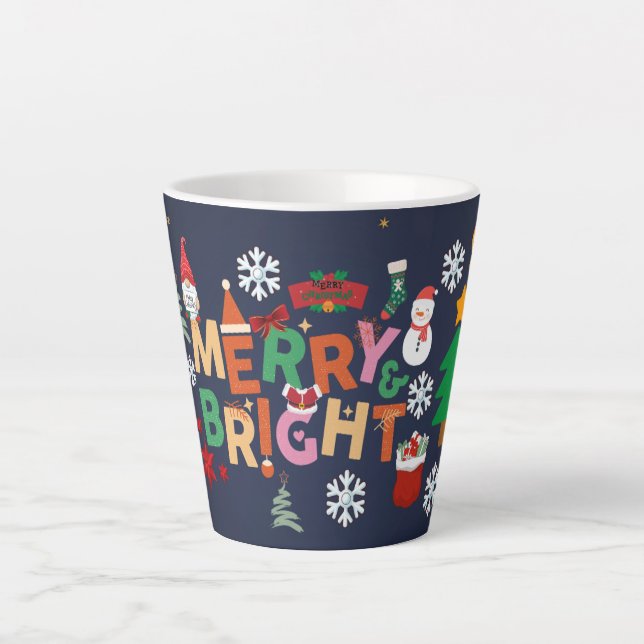 Tasse Latte Joyeux Noël cadeau de fête (Devant)