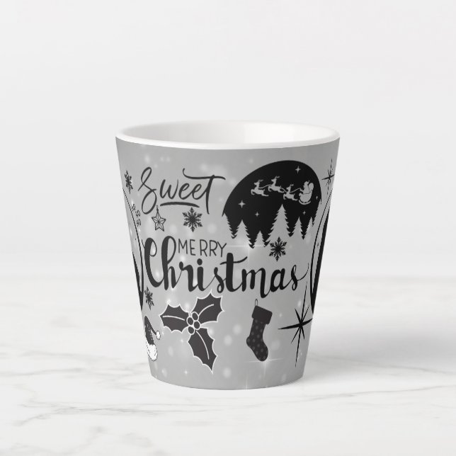 Tasse Latte Joyeux Noël cadeau de fête (Devant)
