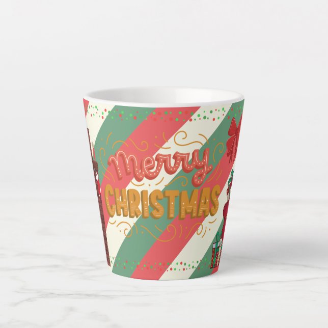 Tasse Latte Joyeux Noël cadeau de fête (Devant)