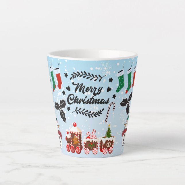Tasse Latte Joyeux Noël cadeau de fêtes (Devant)