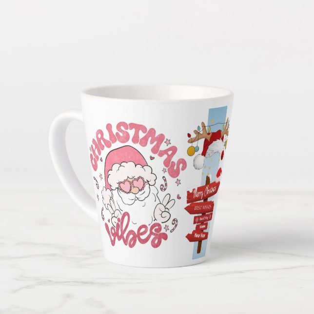 Tasse Latte Joyeux Noël cadeau de fêtes (Angle gauche)