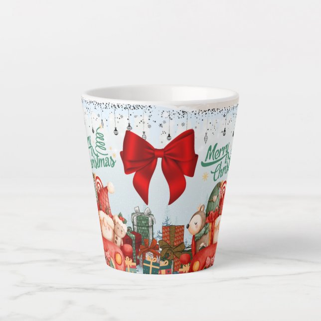Tasse Latte Joyeux Noël cadeau de fêtes (Devant)