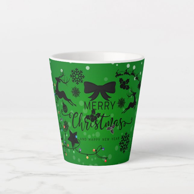 Tasse Latte Joyeux Noël cadeau de vacances (Devant)