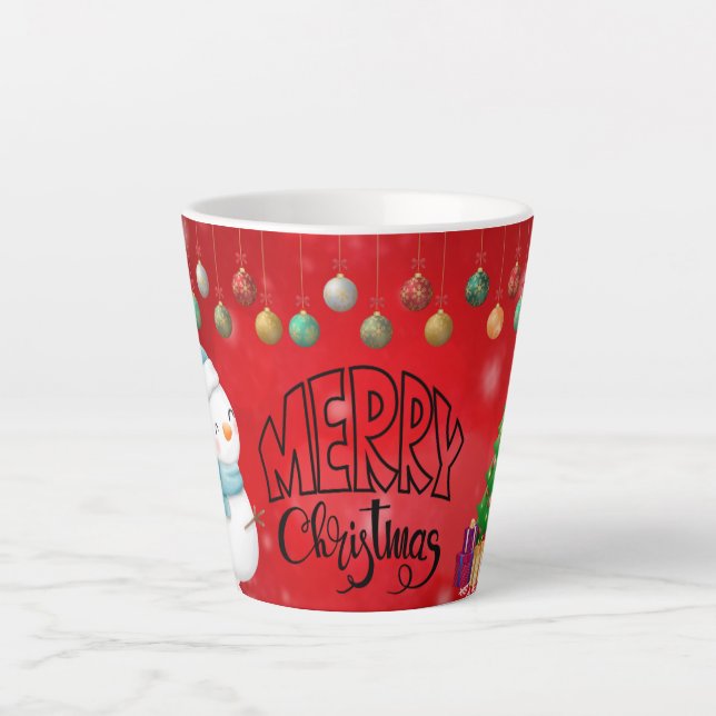 Tasse Latte Joyeux Noël cadeau de vacances (Devant)