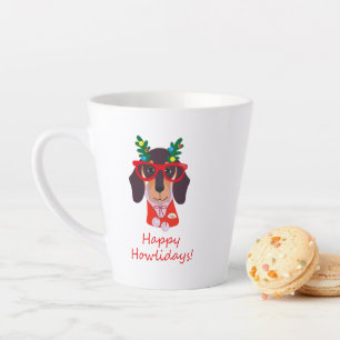 Tasse Latte Joyeux Noël Chien Mignon Happy Howlidays Doxie Dac