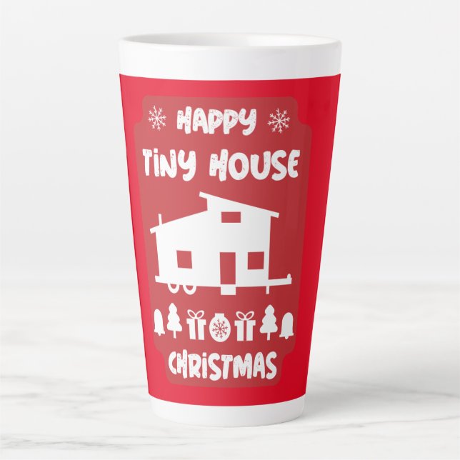Tasse Latte Joyeux Noël de la petite maison (Devant)
