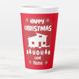 Tasse Latte Joyeux Noël de la petite maison