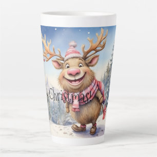 Tasse Latte Joyeux Noël Élan