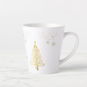 Tasse Latte Joyeux Noël en or