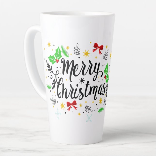 Tasse Latte Joyeux Noël Festif   (Angle gauche)