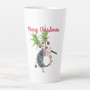 Tasse Latte Joyeux Noël Holly Hedgehog