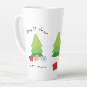 Tasse Latte Joyeux Noël Illustration Colorée Mignonne