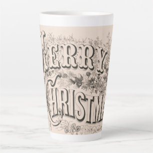 Tasse Latte Joyeux Noël, impression vintage Currier & Ives