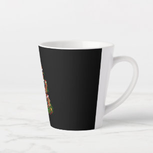 Tasse Latte Joyeux Noël Lumières des arbres de Noël de chien