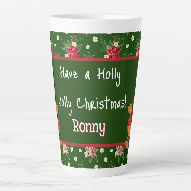 Tasse Latte Joyeux Noël personnalisé (Devant)