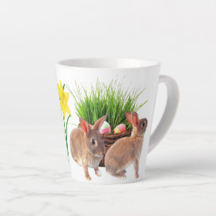 Tasse Latte Joyeux vacances de lapin de Pâques saisonnière