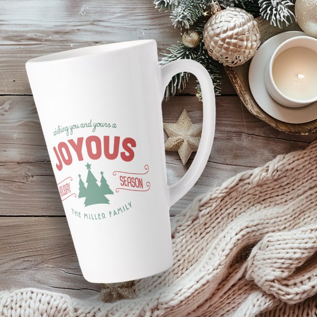 Tasse Latte Joyous Saison de Fir Arbres Rouge/Vert ID580 (Créateur téléchargé)