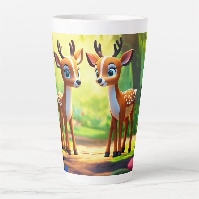 Tasse Latte Jungle Conversation mignonne Deer Design (Devant)