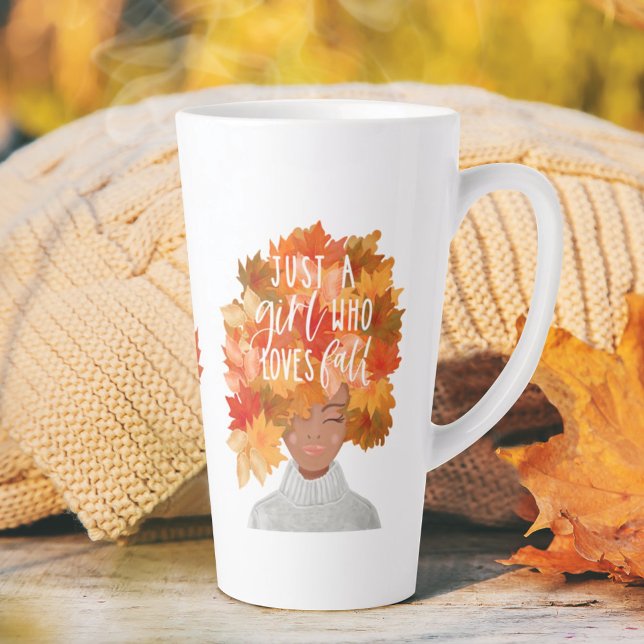 Tasse Latte Juste Une Fille Qui Aime Automne Aquarelle Belle A (Créateur téléchargé)