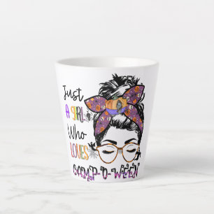 Tasse Latte Juste une fille qui aime Camp-o-ween Halloween C