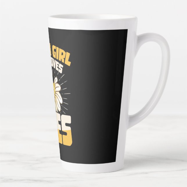 Tasse Latte Juste une fille qui aime les abeilles (Droite)