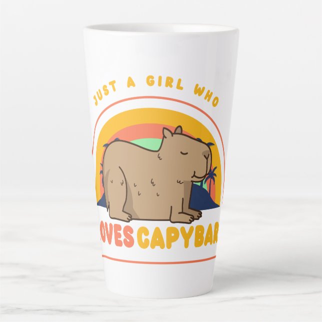 Tasse Latte Juste une fille qui aime les Capybaras (Devant)