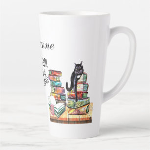 Tasse Latte Juste Une Fille Qui Aime Les Chats Et Les Livres