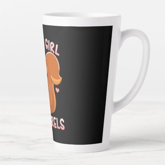 Tasse Latte Juste une fille qui aime les écureuils (Droite)