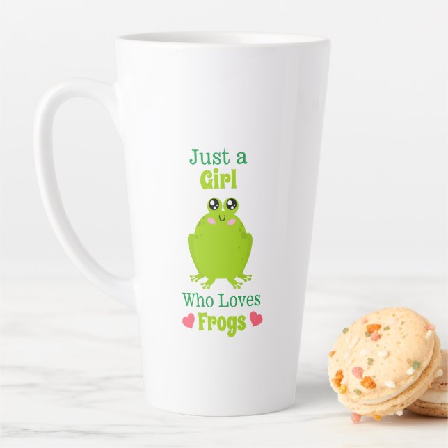 Tasse Latte Juste une fille qui aime les grenouilles (En situation)