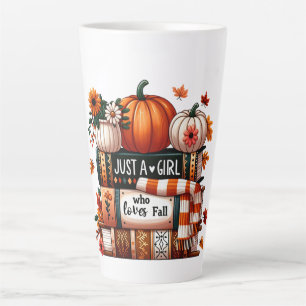 Tasse Latte Juste une fille qui aime tomber