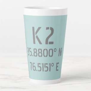 Tasse Latte K2 Latitude et longitude