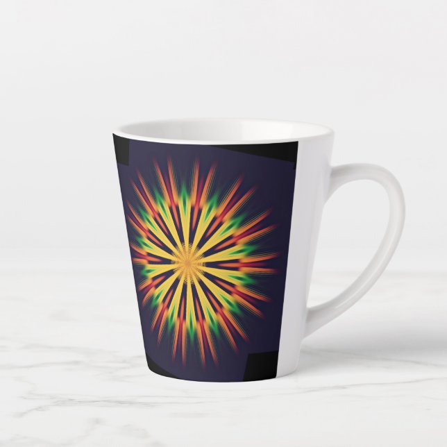 Tasse Latte Kaleidoscope Mandala Flower-21855 (Droite)