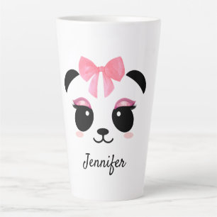 Tasse Latte Kawaii panda mignonette cils personnalisés