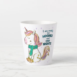 Tasse Latte Kawaii Unicorn Hiver et Sweat - shirt à capuche