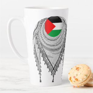 Tasse Latte Keffiyeh Écharpe palestinienne tissu traditionnel