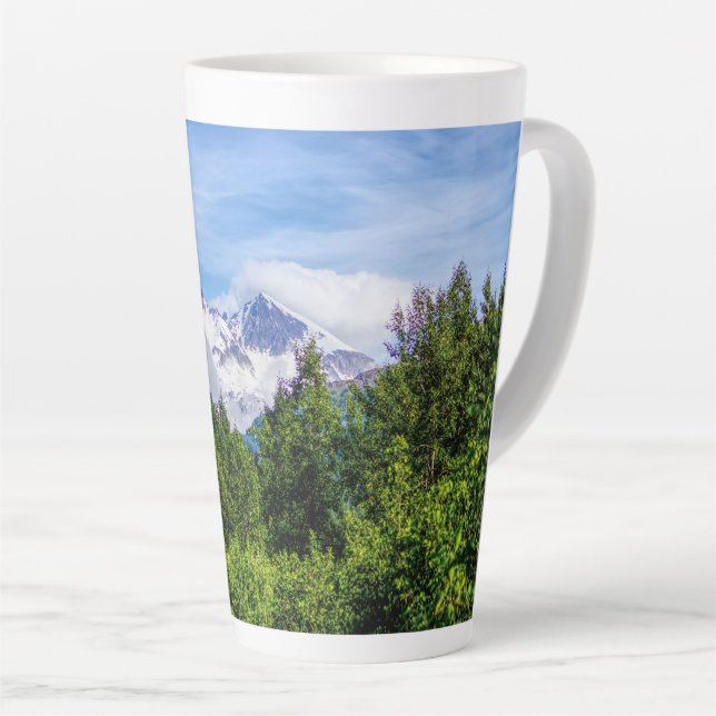 Tasse Latte Kenai Fjords Snowy Mountains (Angle droit)