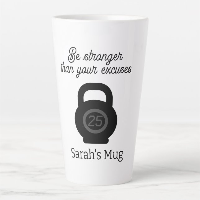 Tasse Latte Kettlebell et la motivation de la condition physiq (Devant)