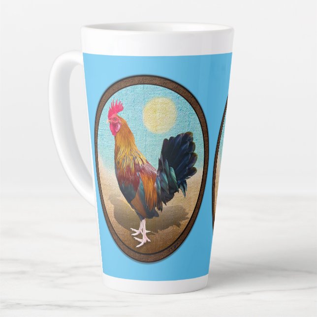Tasse Latte Key West - Rooster tzigane Vintage ovale (Angle gauche)