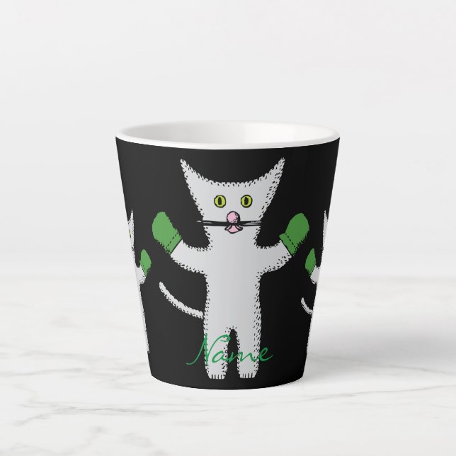 Tasse Latte Kitten en boîte avec Mittens Thunder_Cove (Devant)